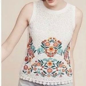 Anthropologie Maeve crochet floral top